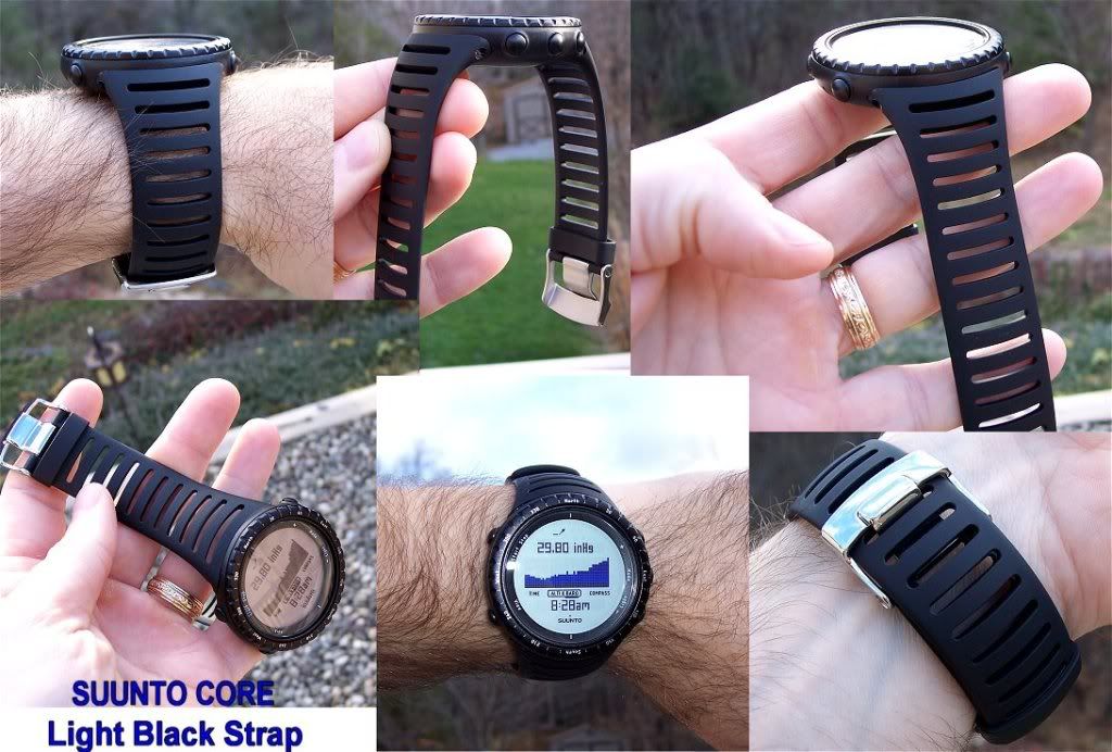 suunto core all black light elastomer strap